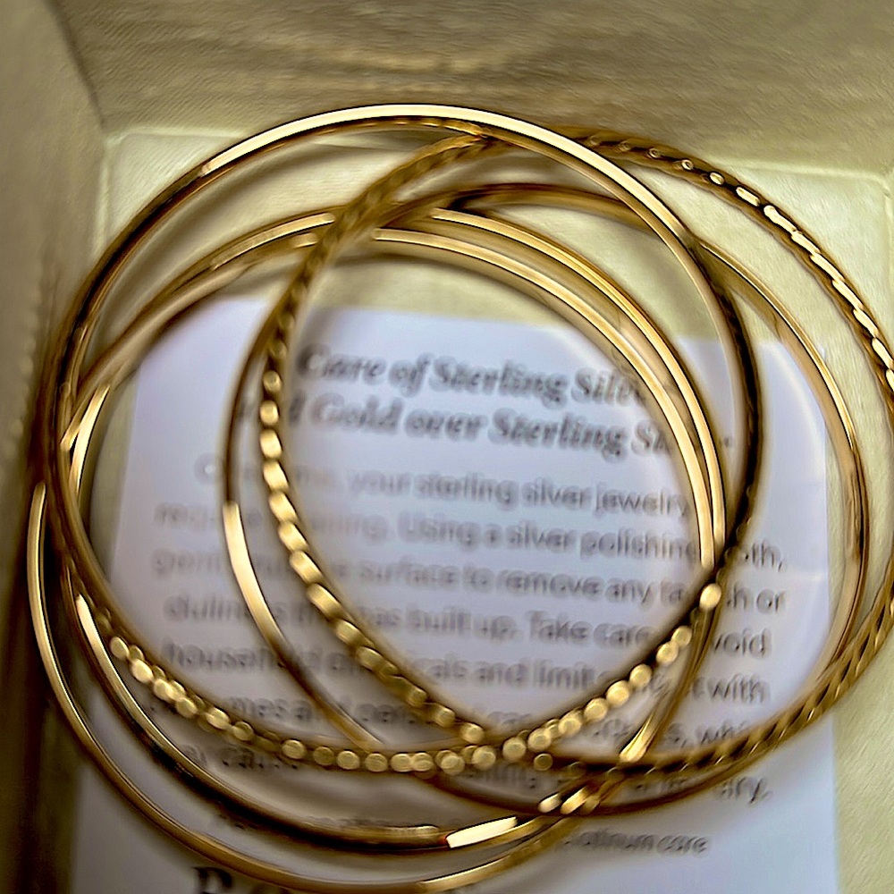 FIVE ROSS AND SIMMONS 18K GOLD OVER STERLING